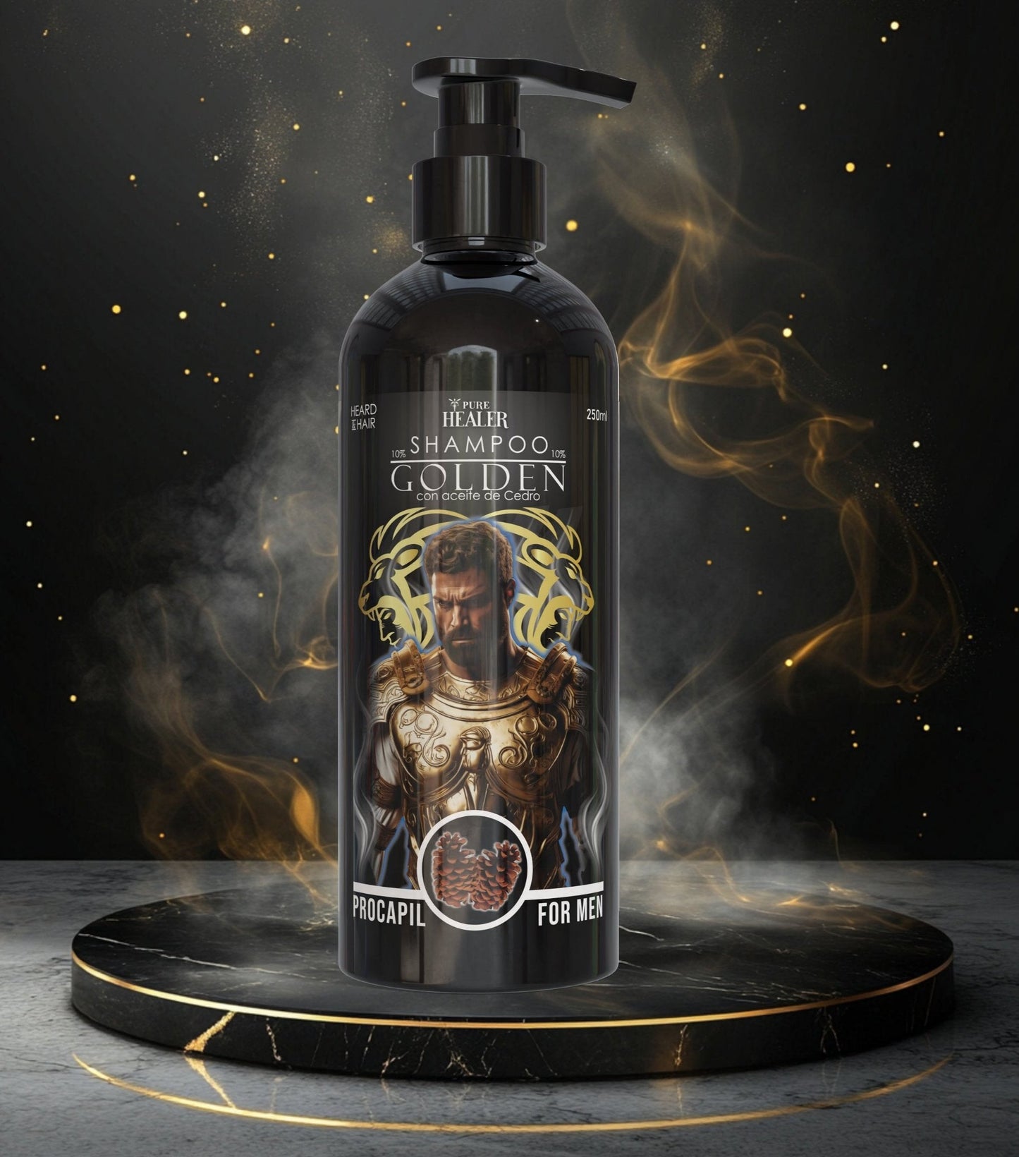 Shampoo Golden Minoxidil & Procapil 10% Con Aceite de Cedro / 250ML