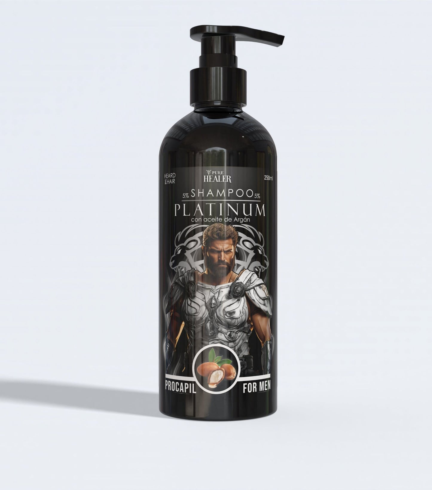 Shampoo Platinum Minoxidil & Procapil 5% Con Aceite de Argan / 250ML