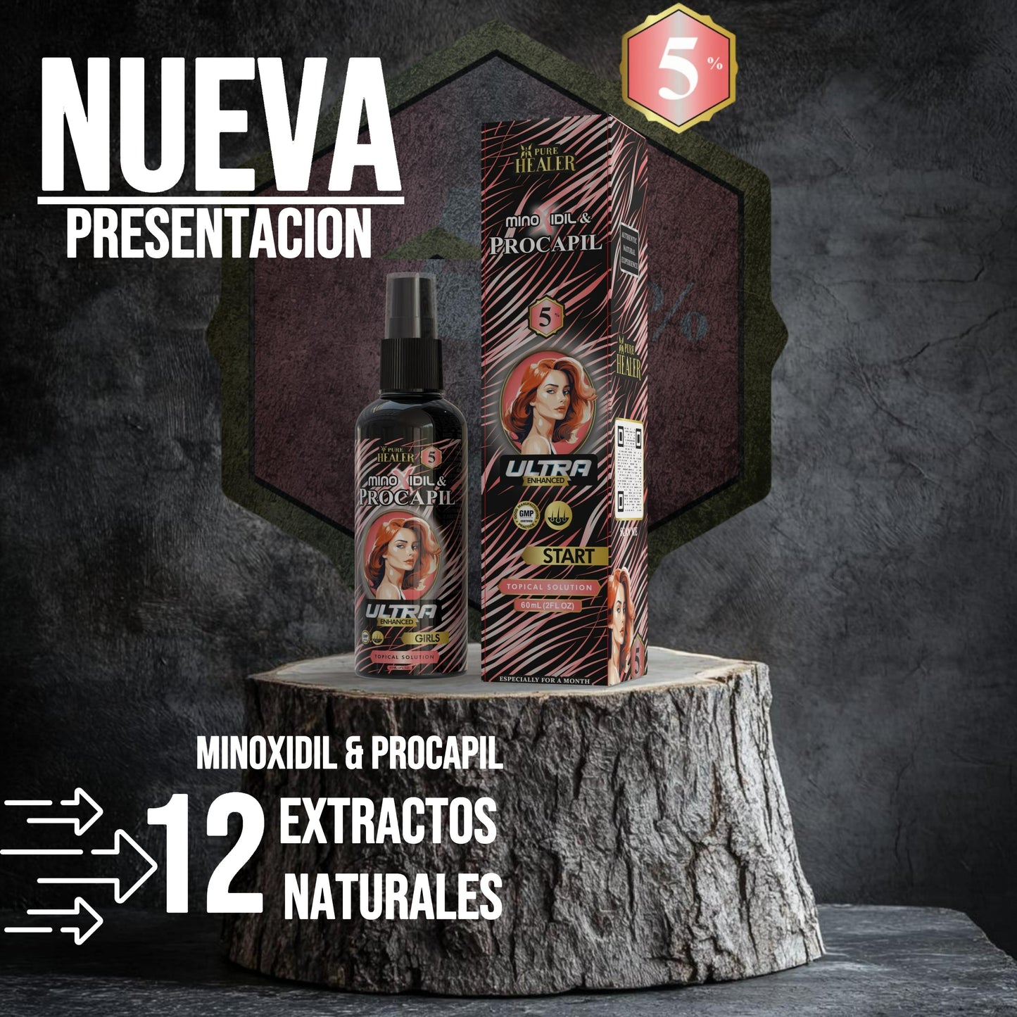 Minoxidil Star 5% Women Cabello Ultra Mejorado / 60ML